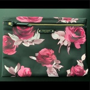 Kate Spade Black Floral Zip Pouch